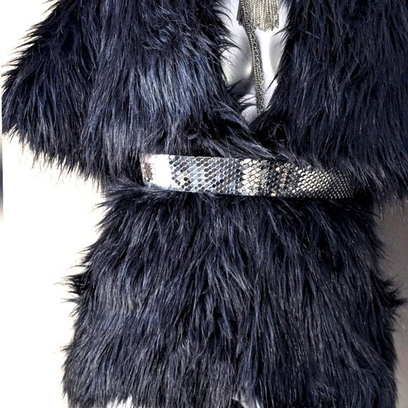 "Marc Bouwer" Vegan Fur Fuzzy Soft "Mob Wife" Classic Glam Chic Jacket - Picture 10 of 11